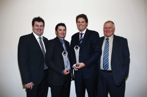 Australian Cotton Industry Award winners - Matt Stott, Jamie Iker, Nigel Corish and Jeff Bidstrup.